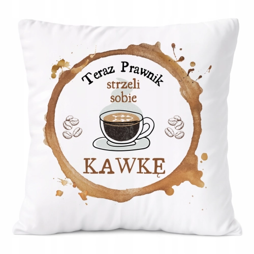 Poduszka Dla Prawnika na Prezent z Nadrukiem ze Zdjęciem Biała PoliDraw
