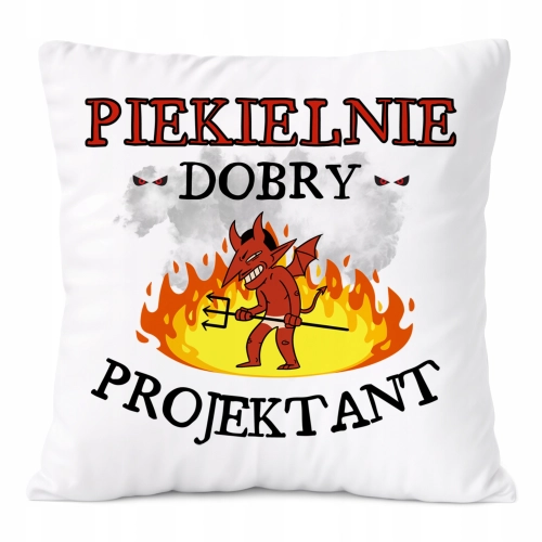 Poduszka Dla Projektanta na Prezent z Nadrukiem ze Zdjęciem Biała PoliDraw