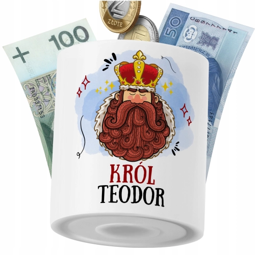 Skarbonka Dla Teodora Syna Dziecka z Nadrukiem ze Zdjęciem
