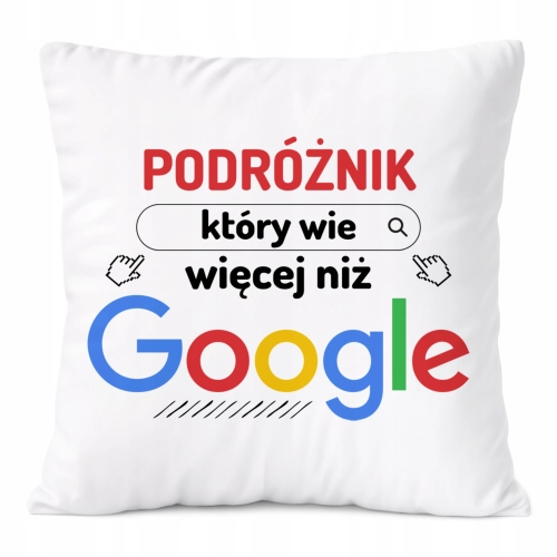 Poduszka Dla Podróżnika na Prezent z Nadrukiem ze Zdjęciem Biała PoliDraw