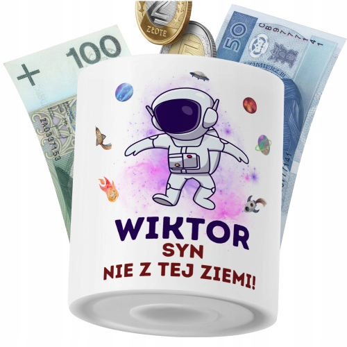 Skarbonka Dla Wiktora Syna Dziecka z Nadrukiem ze Zdjęciem