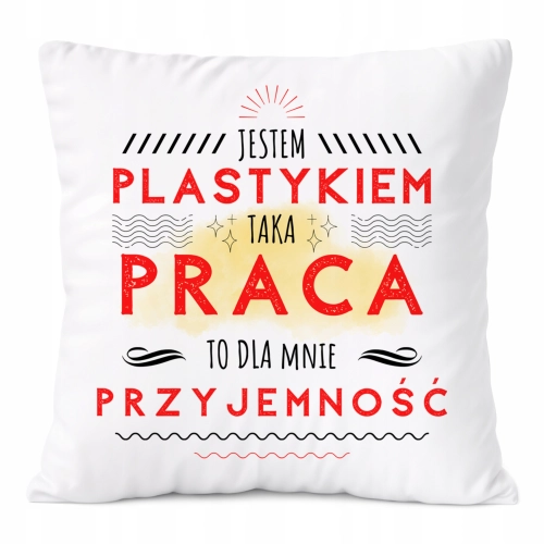 Poduszka Dla Plastyka na Prezent z Nadrukiem ze Zdjęciem Biała PoliDraw