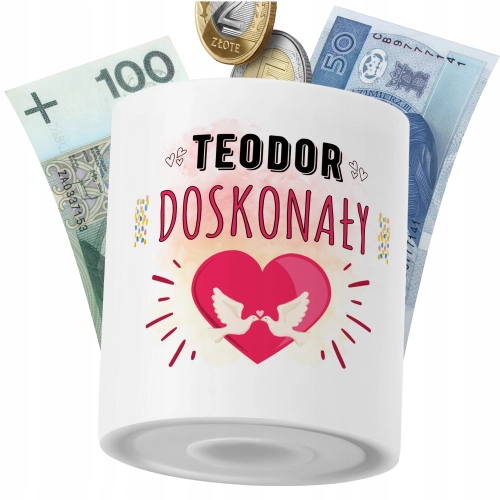 Skarbonka Dla Teodora Syna Dziecka z Nadrukiem ze Zdjęciem