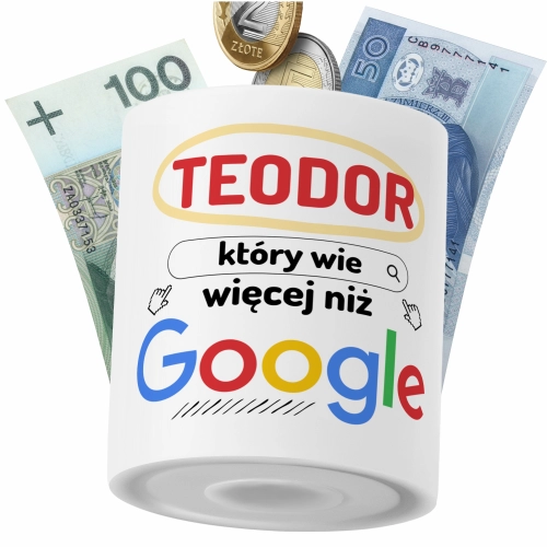 Skarbonka Dla Teodora Syna Dziecka z Nadrukiem ze Zdjęciem