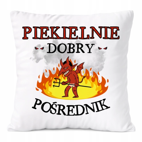 Poduszka Dla Pośrednika na Prezent z Nadrukiem ze Zdjęciem Biała PoliDraw