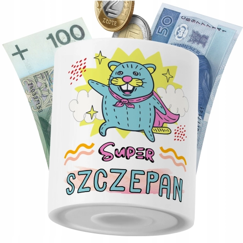 Skarbonka Dla Szczepana Syna Dziecka z Nadrukiem ze Zdjęciem