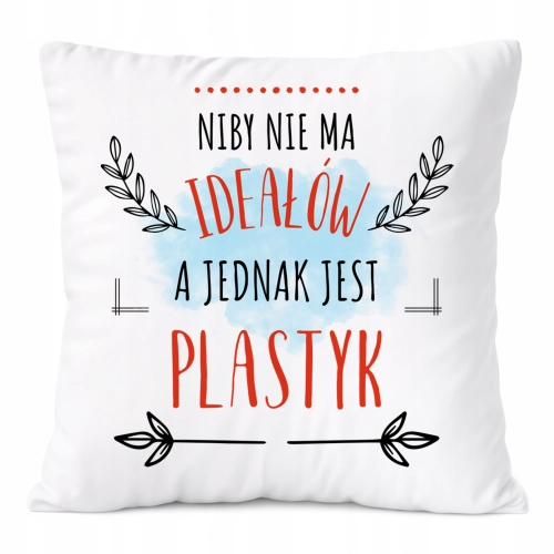 Poduszka Dla Plastyka na Prezent z Nadrukiem ze Zdjęciem Biała PoliDraw