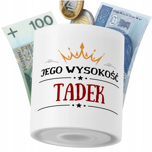 Skarbonka Dla Tadka Syna Dziecka z Nadrukiem ze Zdjęciem