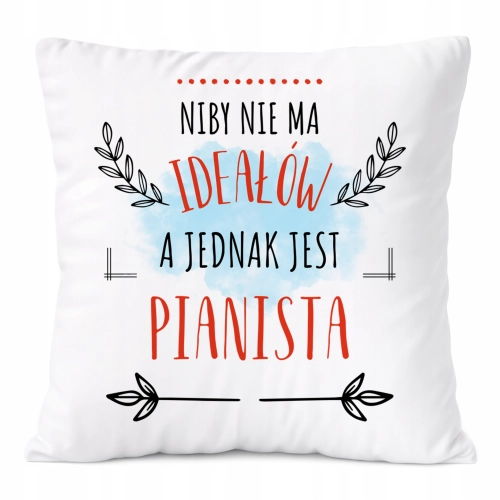 Poduszka Dla Pianisty na Prezent z Nadrukiem ze Zdjęciem Biała PoliDraw