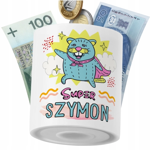 Skarbonka Dla Szymona Syna Dziecka z Nadrukiem ze Zdjęciem