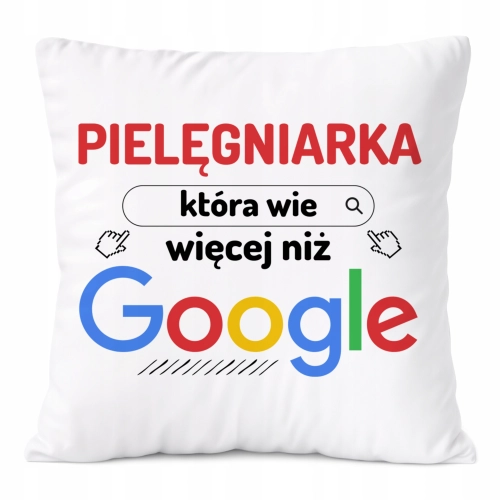 Poduszka Dla Pielęgniarki na Prezent z Nadrukiem ze Zdjęciem Biała PoliDraw