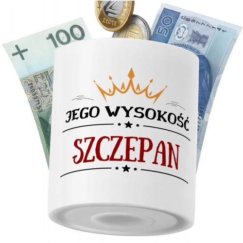 Skarbonka Dla Szczepana Syna Dziecka z Nadrukiem ze Zdjęciem
