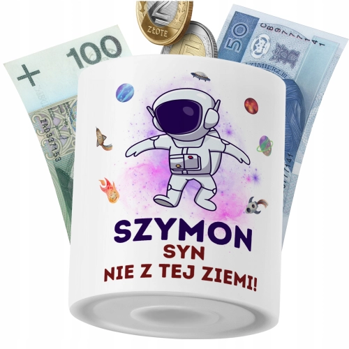 Skarbonka Dla Szymona Syna Dziecka z Nadrukiem ze Zdjęciem