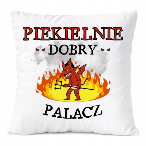 Poduszka Dla Palacza na Prezent z Nadrukiem ze Zdjęciem Biała PoliDraw