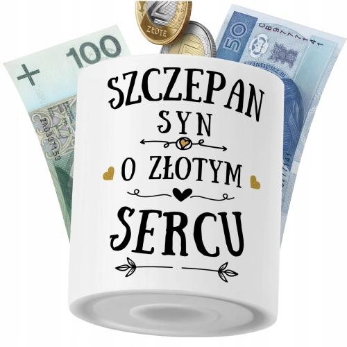 Skarbonka Dla Szczepana Syna Dziecka z Nadrukiem ze Zdjęciem