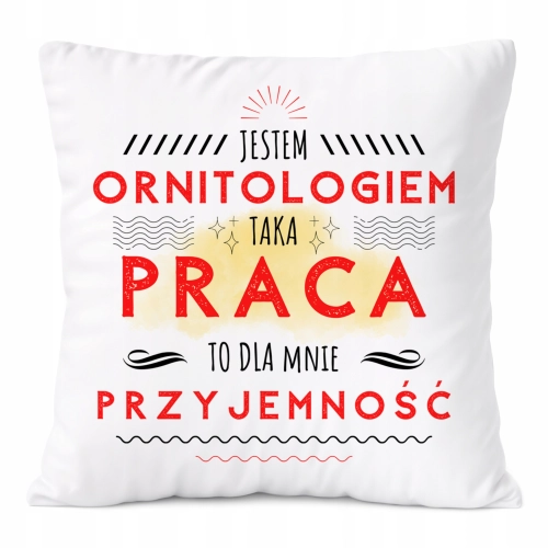 Poduszka Dla Ornitologa na Prezent z Nadrukiem ze Zdjęciem Biała PoliDraw