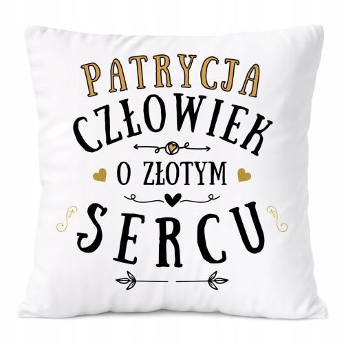 Poduszka Dla Patrycji na Prezent z Nadrukiem ze Zdjęciem Biała PoliDraw