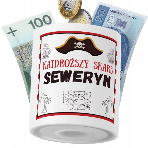 Skarbonka Dla Seweryna Syna Dziecka z Nadrukiem ze Zdjęciem