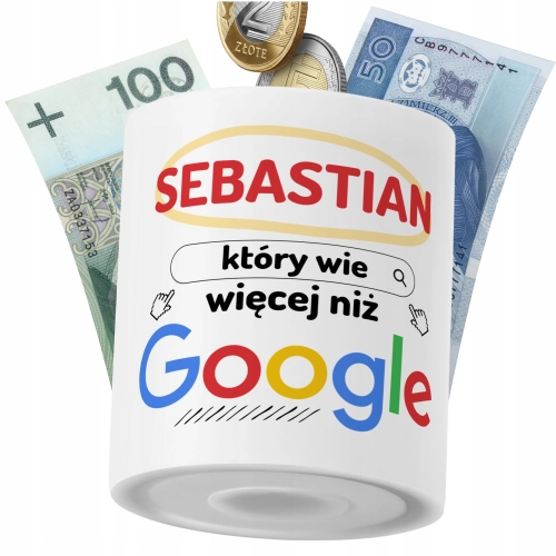 Skarbonka Dla Sebastiana Syna Dziecka z Nadrukiem ze Zdjęciem