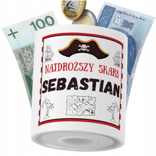 Skarbonka Dla Sebastiana Syna Dziecka z Nadrukiem ze Zdjęciem