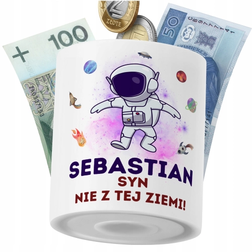 Skarbonka Dla Sebastiana Syna Dziecka z Nadrukiem ze Zdjęciem