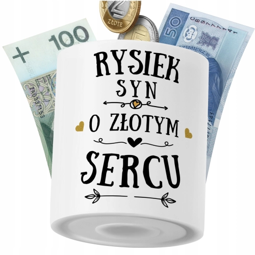 Skarbonka Dla Ryśka Syna Dziecka z Nadrukiem ze Zdjęciem