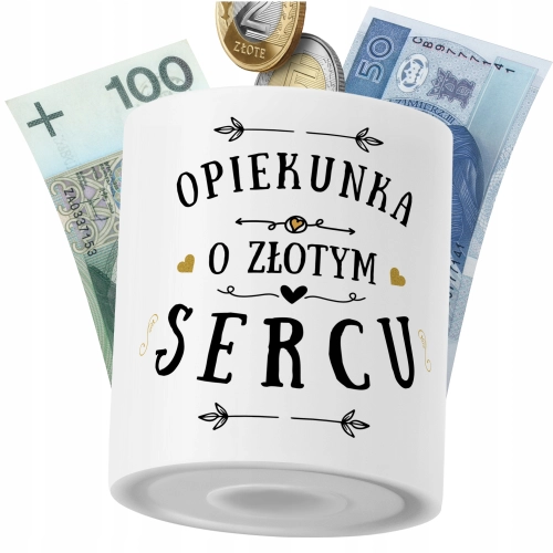 Skarbonka Dla Opiekunki na Prezent z Nadrukiem ze Zdjęciem PoliDraw
