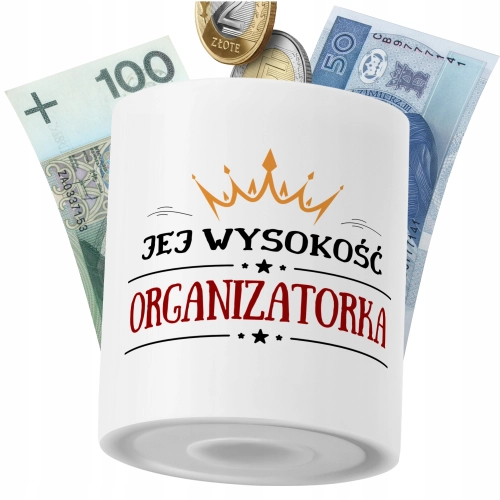 Skarbonka Dla Organizatorki na Prezent z Nadrukiem ze Zdjęciem PoliDraw