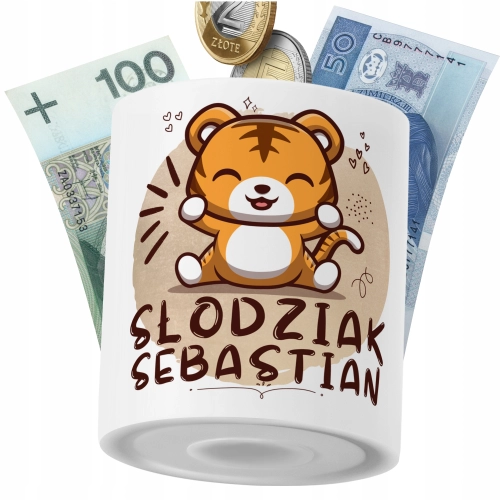 Skarbonka Dla Sebastiana Syna Dziecka z Nadrukiem ze Zdjęciem
