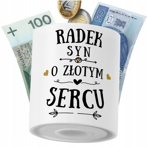 Skarbonka Dla Radka Syna Dziecka z Nadrukiem ze Zdjęciem