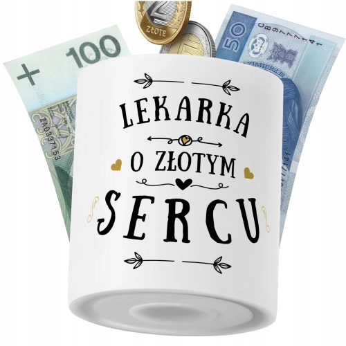 Skarbonka Dla Lekarki na Prezent z Nadrukiem ze Zdjęciem PoliDraw