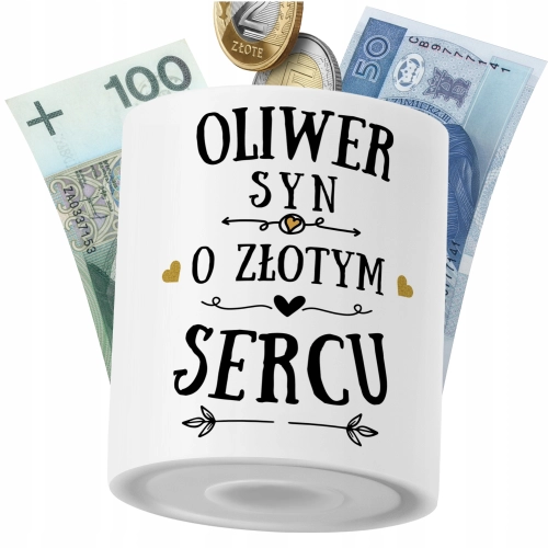 Skarbonka Dla Oliwera Syna Dziecka z Nadrukiem ze Zdjęciem