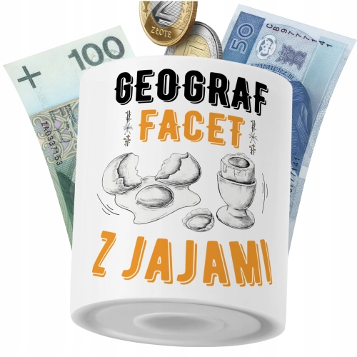 Skarbonka Dla Geografa na Prezent z Nadrukiem ze Zdjęciem PoliDraw
