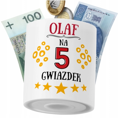 Skarbonka Dla Olafa Syna Dziecka z Nadrukiem ze Zdjęciem