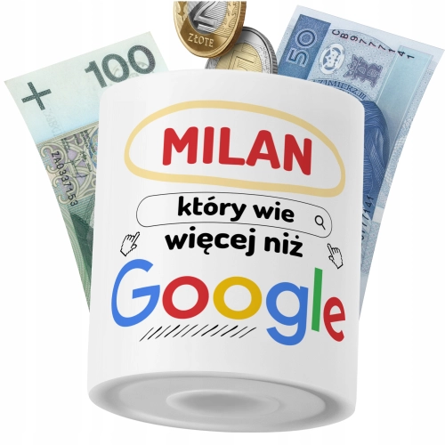 Skarbonka Dla Milana Syna Dziecka z Nadrukiem ze Zdjęciem