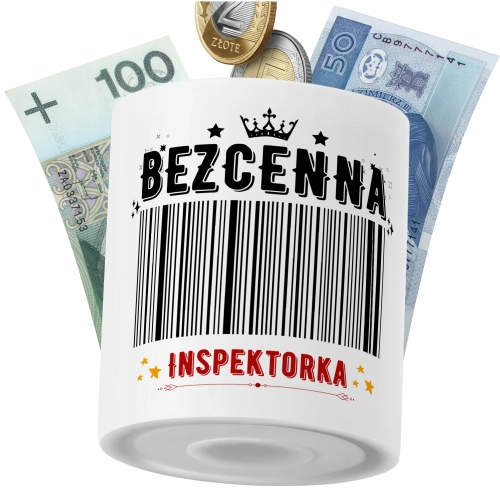 Skarbonka Dla Inspektorki na Prezent z Nadrukiem ze Zdjęciem PoliDraw