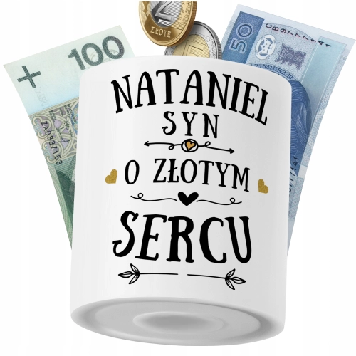 Skarbonka Dla Nataniela Syna Dziecka z Nadrukiem ze Zdjęciem