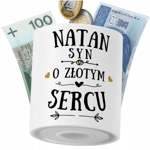 Skarbonka Dla Natana Syna Dziecka z Nadrukiem ze Zdjęciem