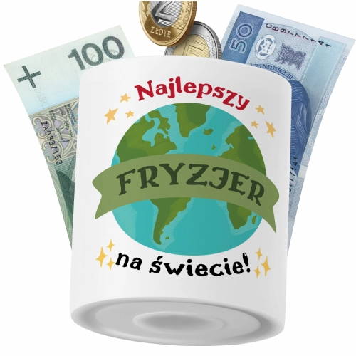 Skarbonka Dla Fryzjera na Prezent z Nadrukiem ze Zdjęciem PoliDraw