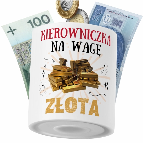 Skarbonka Dla Kierowniczki na Prezent z Nadrukiem ze Zdjęciem PoliDraw