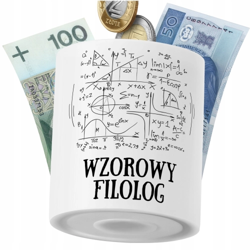 Skarbonka Dla Filologa na Prezent z Nadrukiem ze Zdjęciem PoliDraw