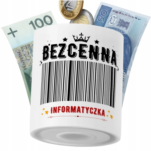 Skarbonka Dla Informatyczki na Prezent z Nadrukiem ze Zdjęciem PoliDraw