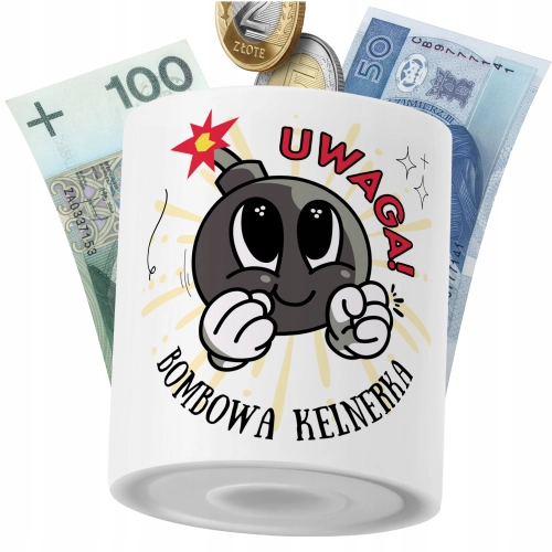 Skarbonka Dla Kelnerki na Prezent z Nadrukiem ze Zdjęciem PoliDraw