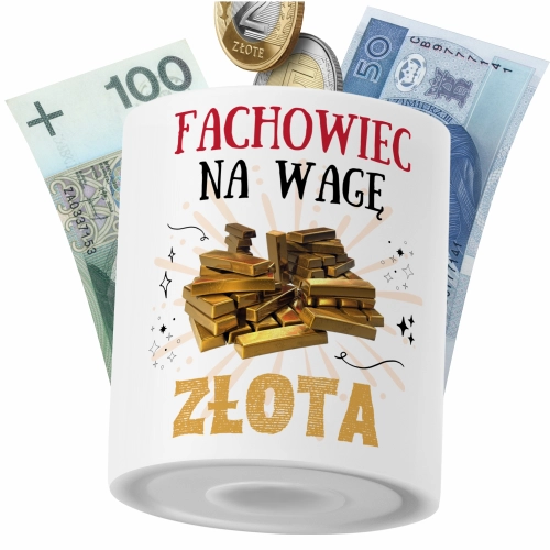 Skarbonka Dla Fachowca na Prezent z Nadrukiem ze Zdjęciem PoliDraw