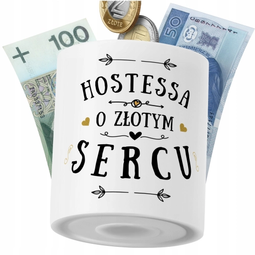 Skarbonka Dla Hostessy na Prezent z Nadrukiem ze Zdjęciem PoliDraw