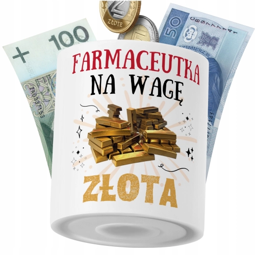 Skarbonka Dla Farmaceutki na Prezent z Nadrukiem ze Zdjęciem PoliDraw