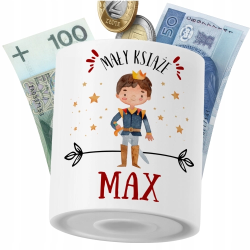 Skarbonka Dla Maxa Syna Dziecka z Nadrukiem ze Zdjęciem