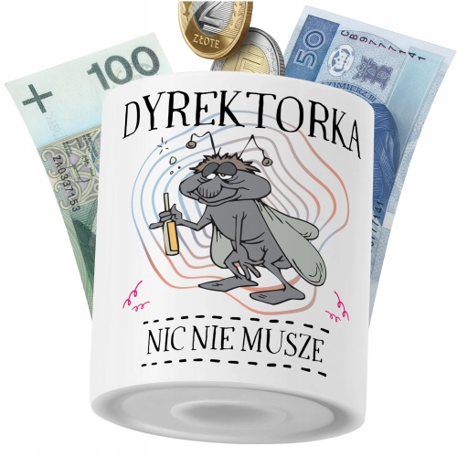Skarbonka Dla Dyrektorki na Prezent z Nadrukiem ze Zdjęciem PoliDraw