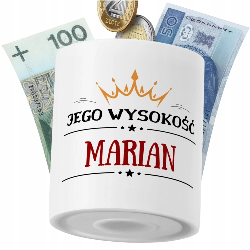 Skarbonka Dla Mariana Syna Dziecka z Nadrukiem ze Zdjęciem