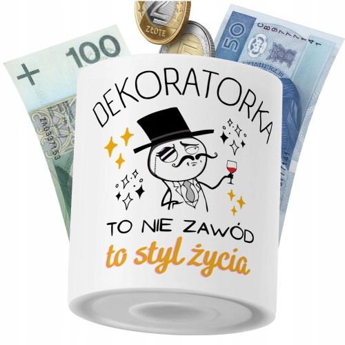 Skarbonka Dla Dekoratorki na Prezent z Nadrukiem ze Zdjęciem PoliDraw